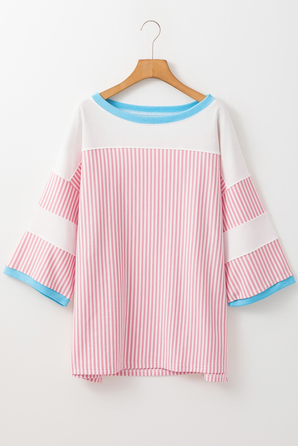 Pink Striped Plus Size Tee January.