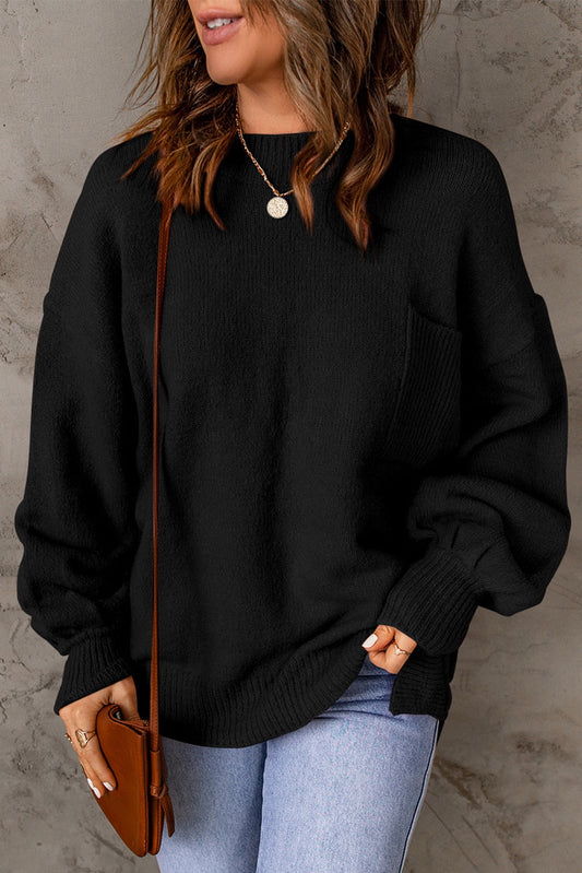 Black Pocket Sweater