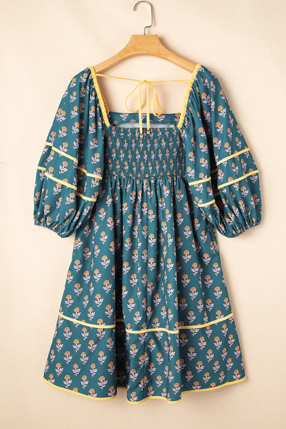 Teal Vintage Floral Dress LT