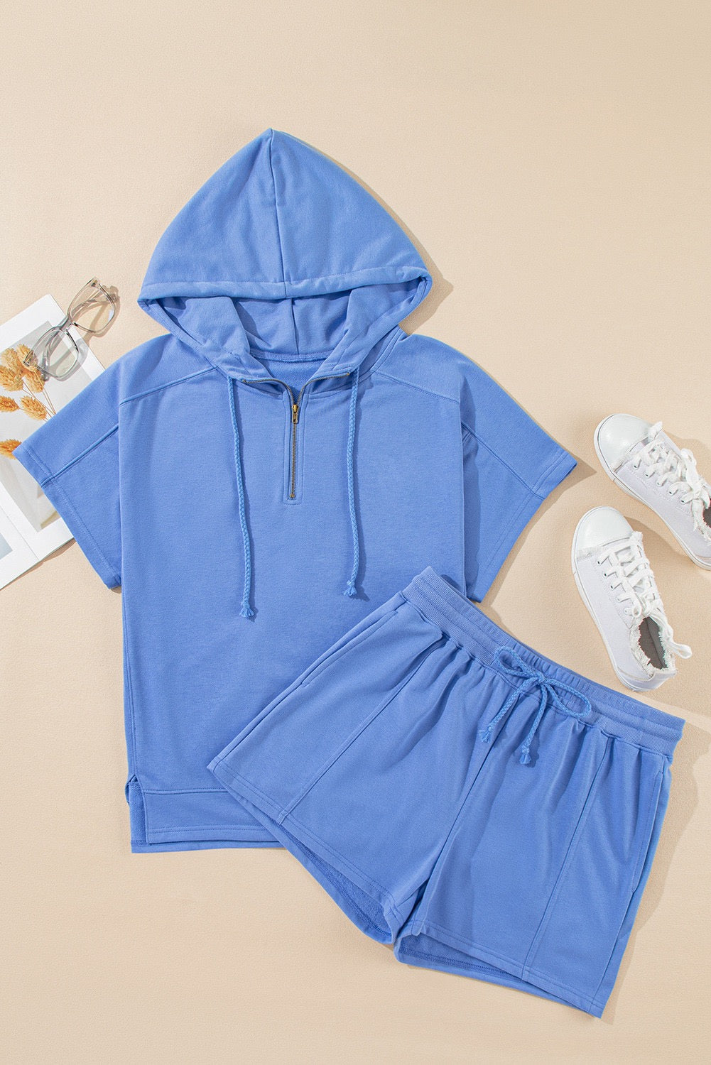 Blue Zip Hoodie Set LT