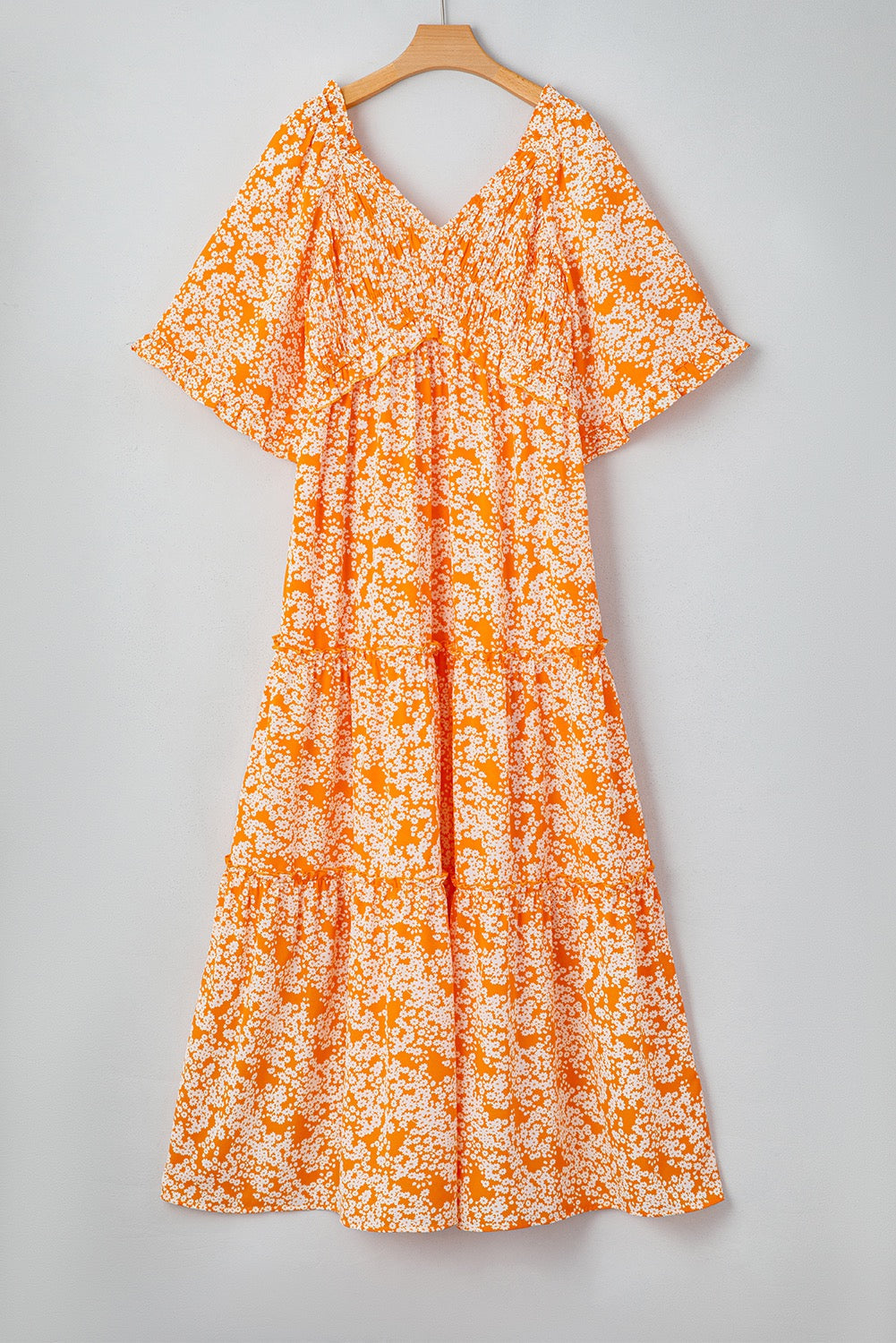 Orange Floral Maxi Dress LT