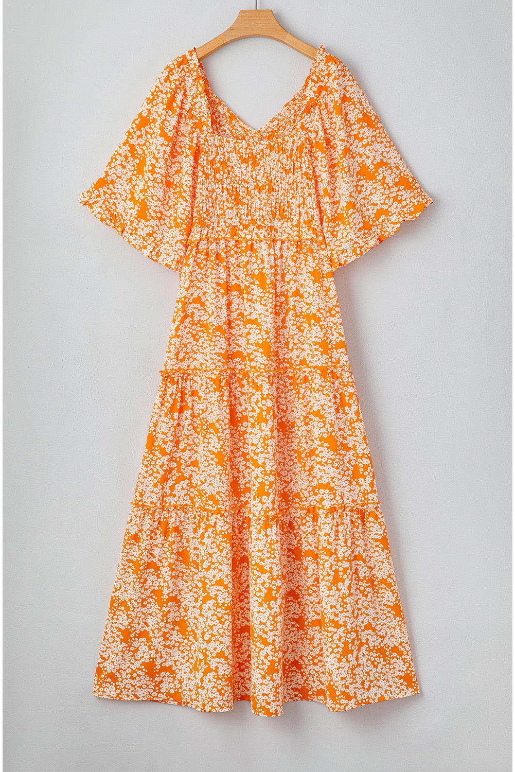 Orange Floral Maxi Dress LT