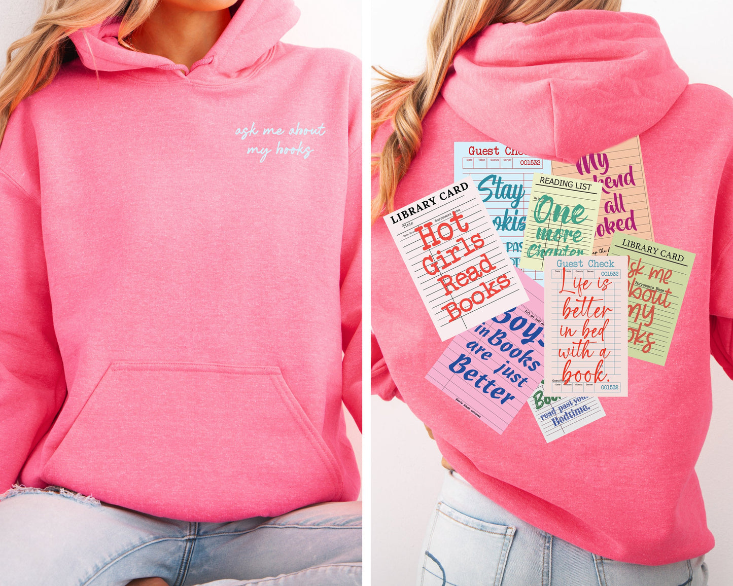 Library Lovers Card Graphic Hoodies