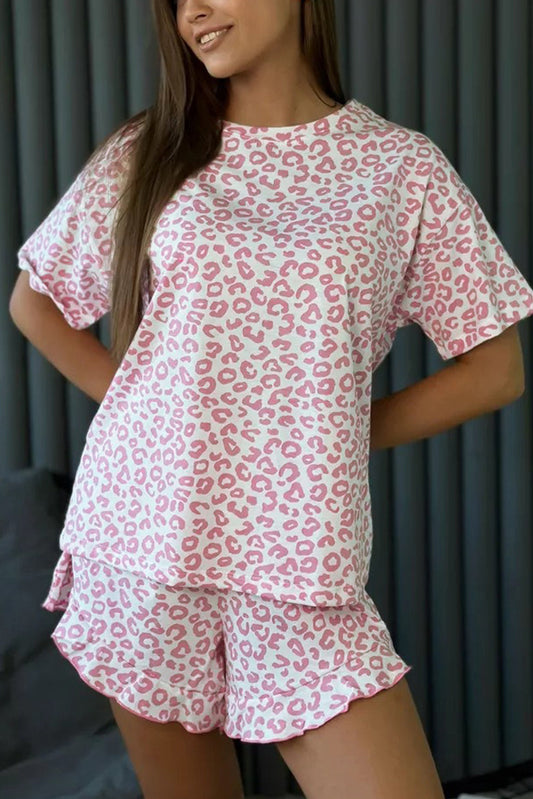 Pink Leopard Crew Set September.