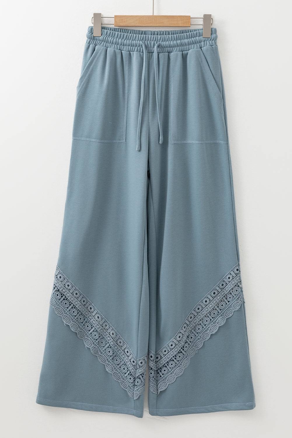 Dusk Blue Lace Patched Wide Leg Pants LT