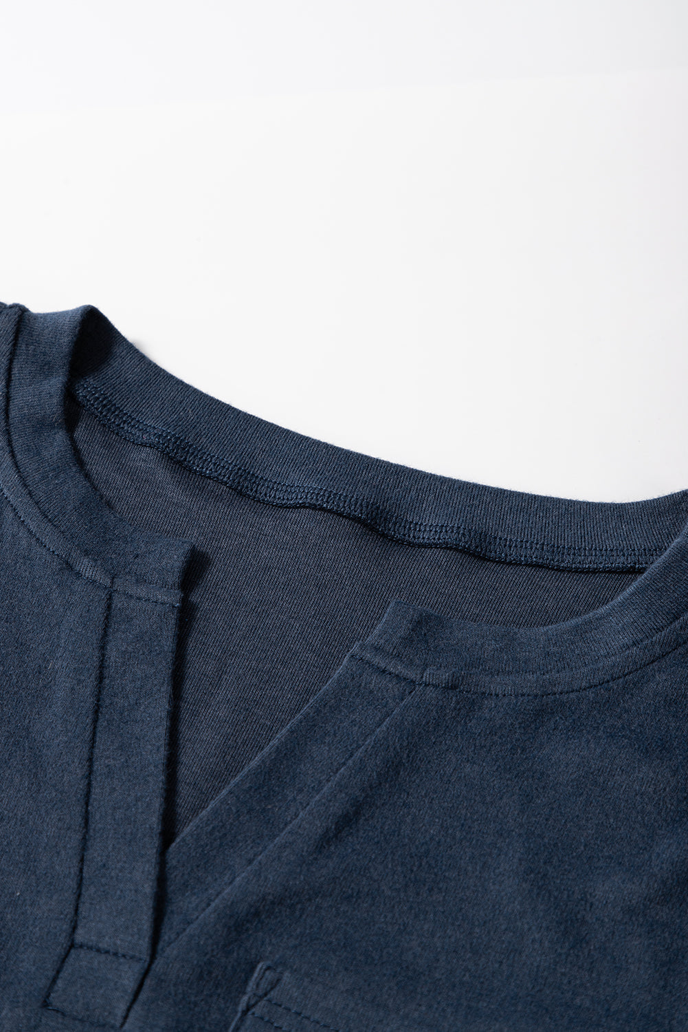 Navy Long Sleeve V-Neck Top LT