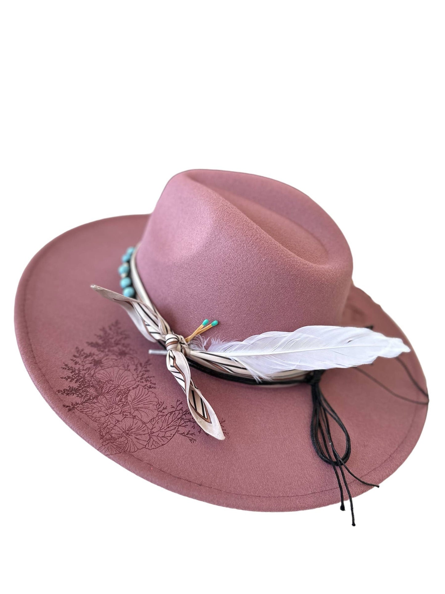 Early Autumn Blooms Burnt Hat Western Cowboy Fall: Mauve