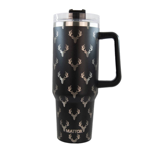Deer All Over Black Tumbler for Men: Black