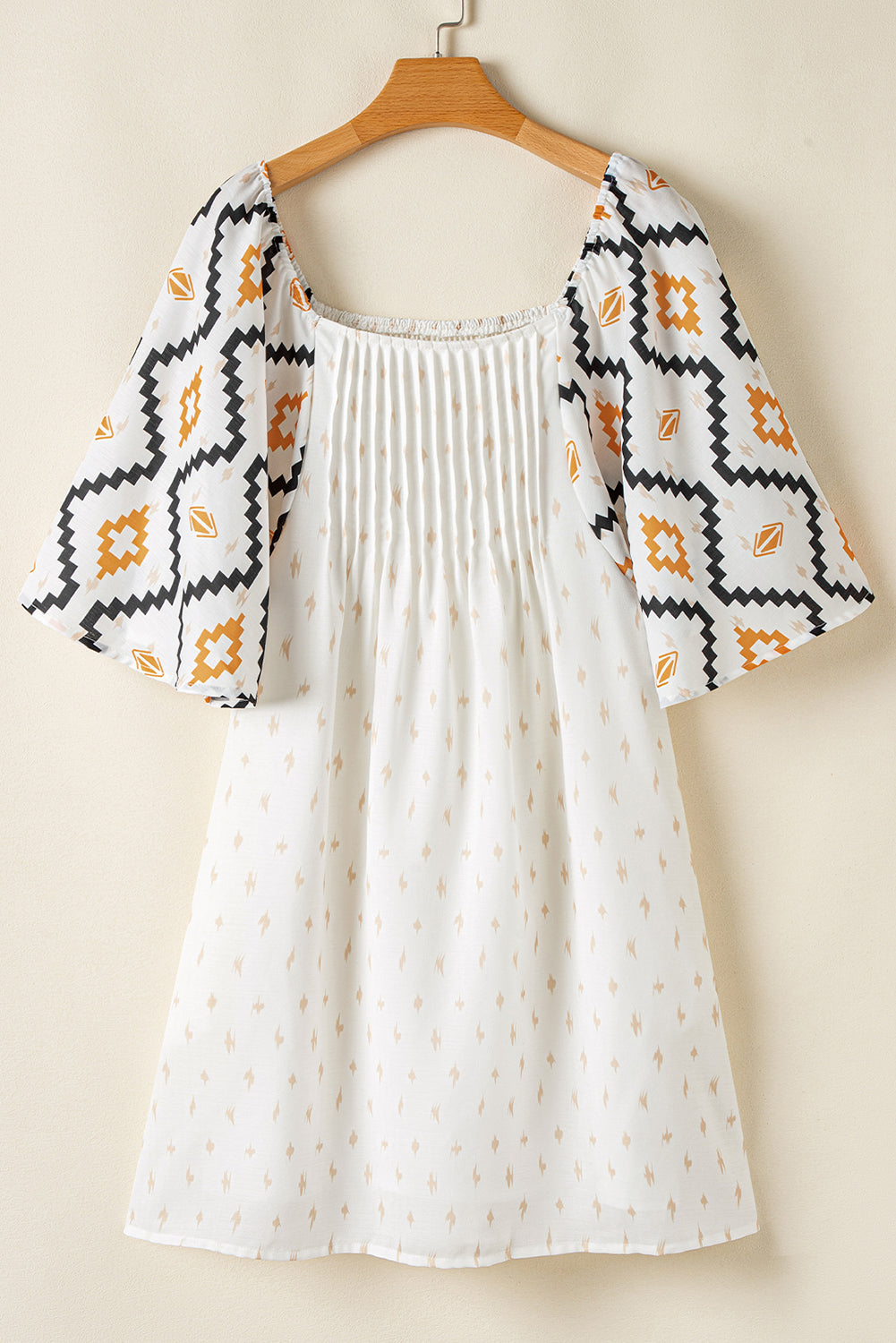 Beige Aztec Print Mini Dress LT