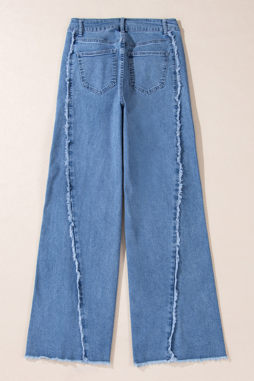 Raw Hem Flared Denim Jeans LT
