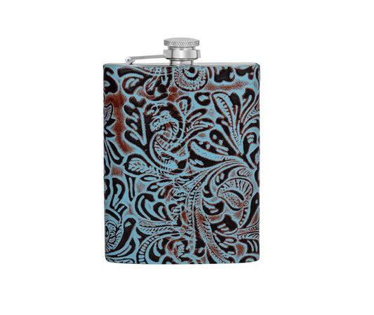 Mountain Trail Flask in Dark Hairon Hide