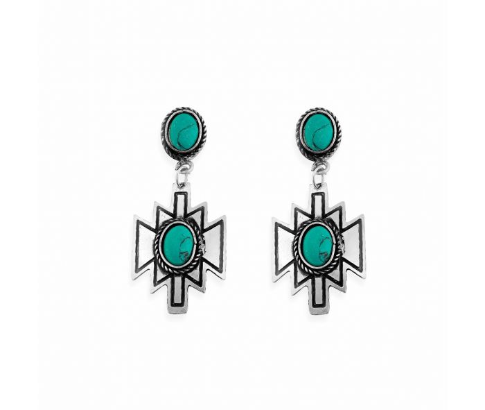 Heritage Medallion Turquoise Earrings