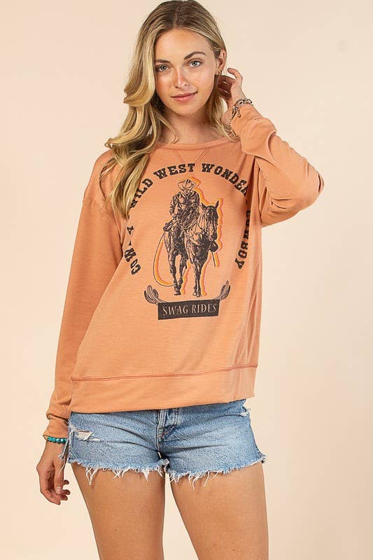 Western Cowboy Graphic Sweatshirt