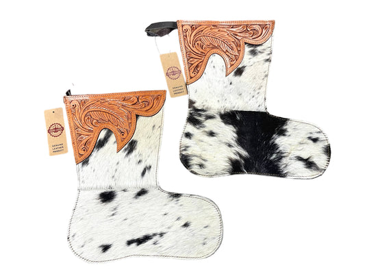 Cowhide Christmas Stocking