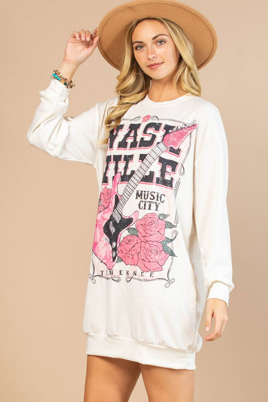 Nashville Graphic Sweatshirt Dress