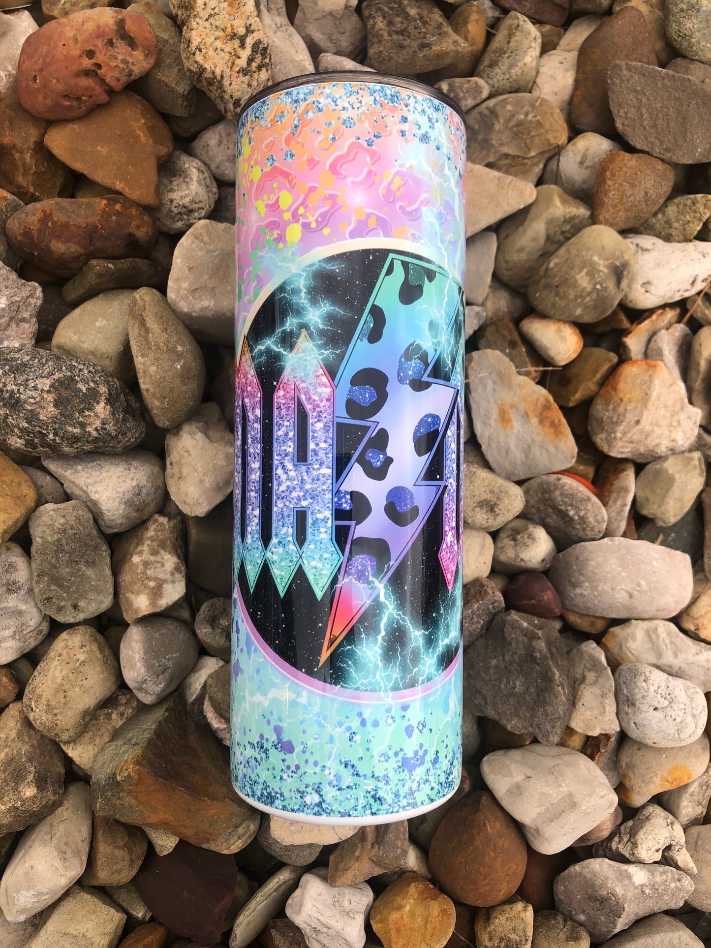 Teal Leopard Mama Rocks Tumbler