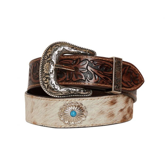 Mirky Brown Hand- Tooled Belt
