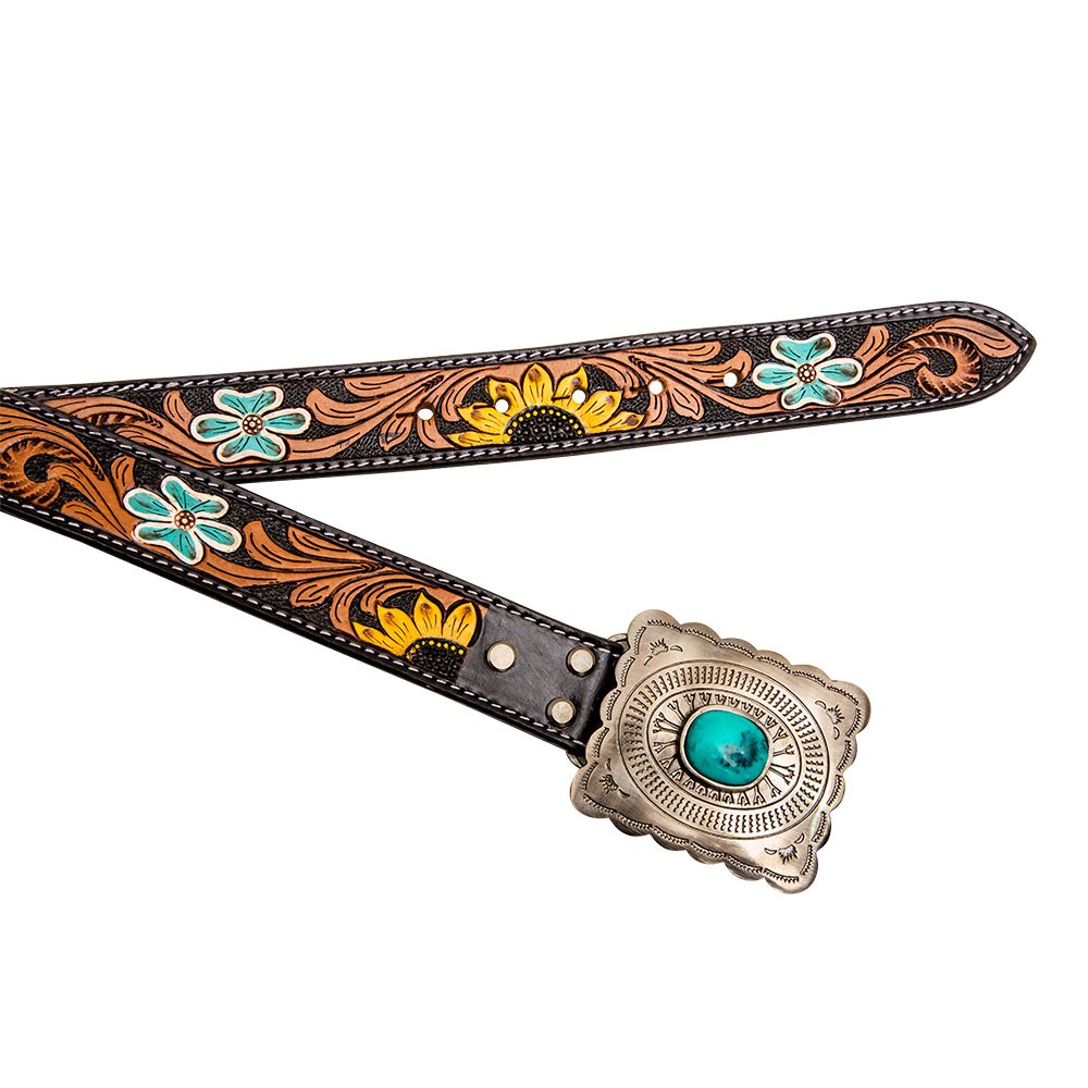 Klepto Hand-Tooled Concho Belt